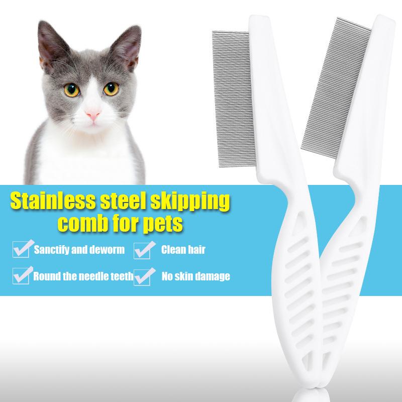 2Pcs Pet Grooming Flea Comb Stainless Steel Brush Flea Removal Massage Care Flea Hair Grooming Comb Pets Portable Accessories