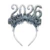 Glittering 2026 New Year Headband With Festive Number Decors For Adults Kids Holiday Parties Christmas Celebrations