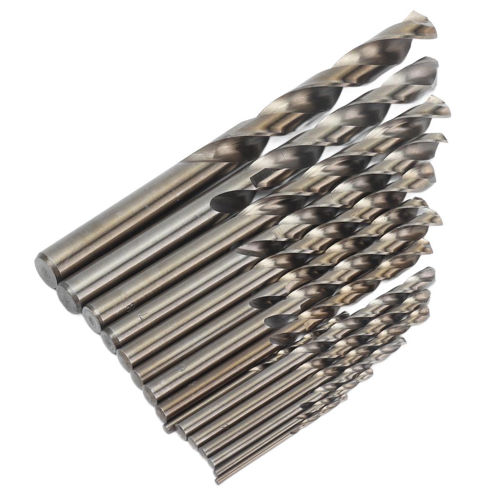 15Pcs Twist Drill Bit 135 Degrees Oxidized Gold Cobalt Drills Bits Set for Cutting Hard Metals
