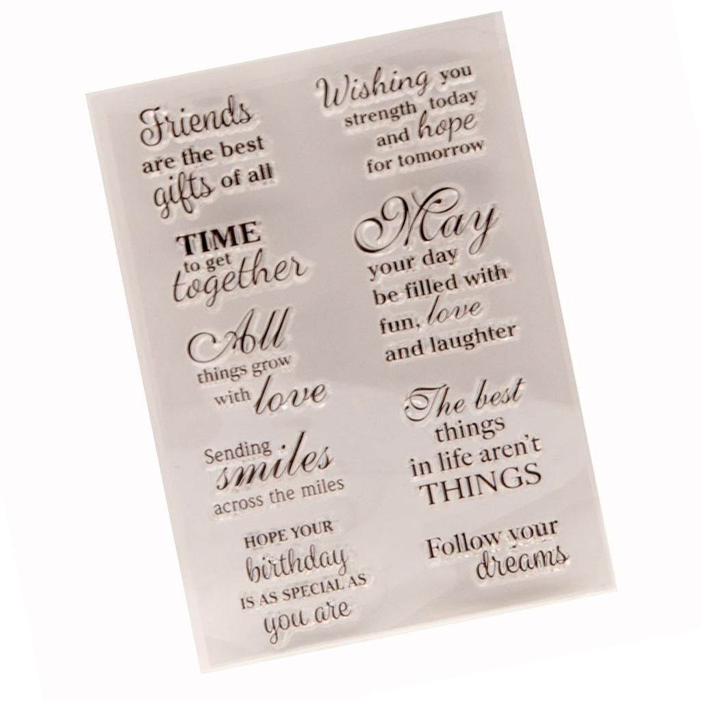 Blessing Words Clear Silicone Stamp Lettering Pattern Clear Stamper for Scrapbooking Card Making Photo Album Decoration