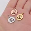 In Stock: 12x17mm Hollow OM Yoga Pendant with 0.8x5mm Hanging Ring - Stainless Steel Jewelry Accessory
