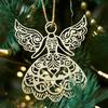 Wooden Angel Christmas Ornaments Rustic Angel Hanging Ornament with Hollow Design