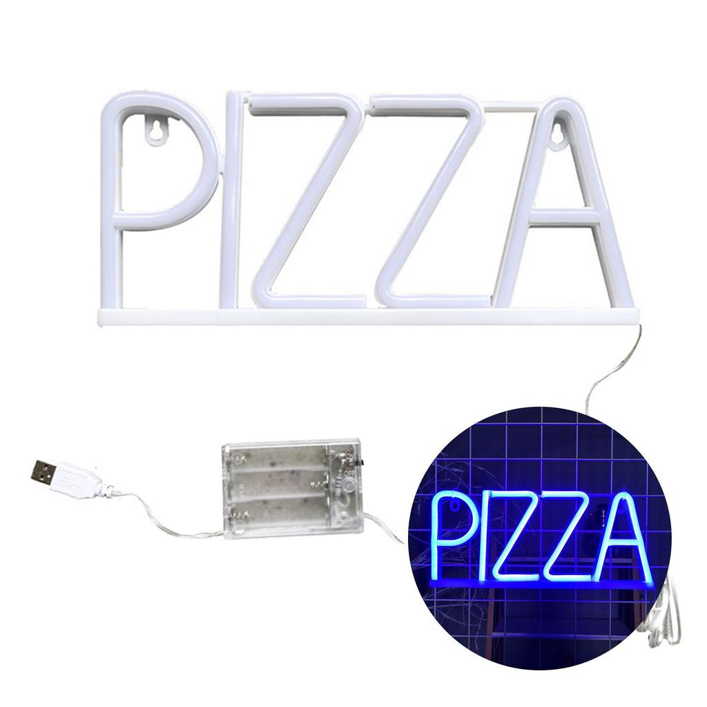 Pizza Letter Neon Sign LED Light Creative Shape Energy-saving Flicker Free Wall Art Background Neon Lamp Decor