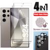 4in1 [FingerPrint ID Unlock] 2pcs Screen Protector Tempered Glass 2pcs Lens Glass For Samsung Galaxy S24 / S24+ / S24 Ultra / S23 S23+ S22 5G S21 Plus