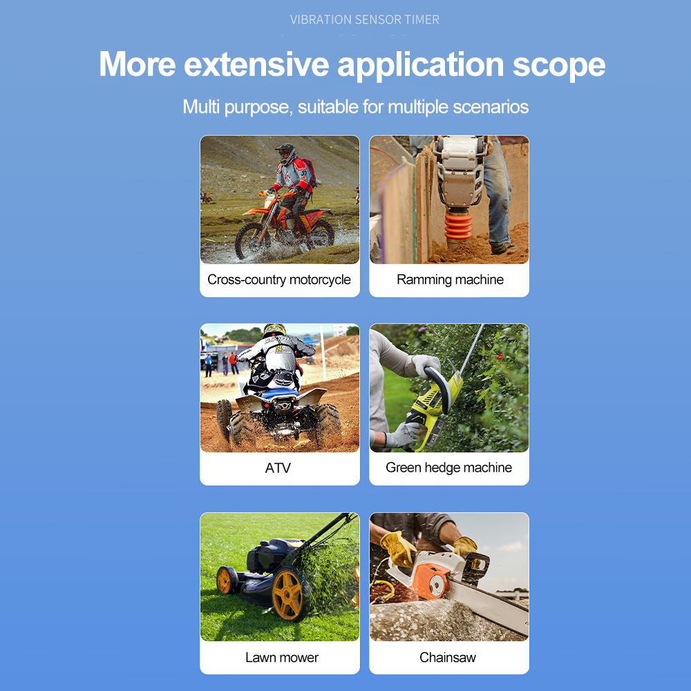 Kebidumei Tachometer Hour Meter Digital Display for Chainsaw Lawnmover Motorcycle Digital Board Hour Counter Battery Replaceable