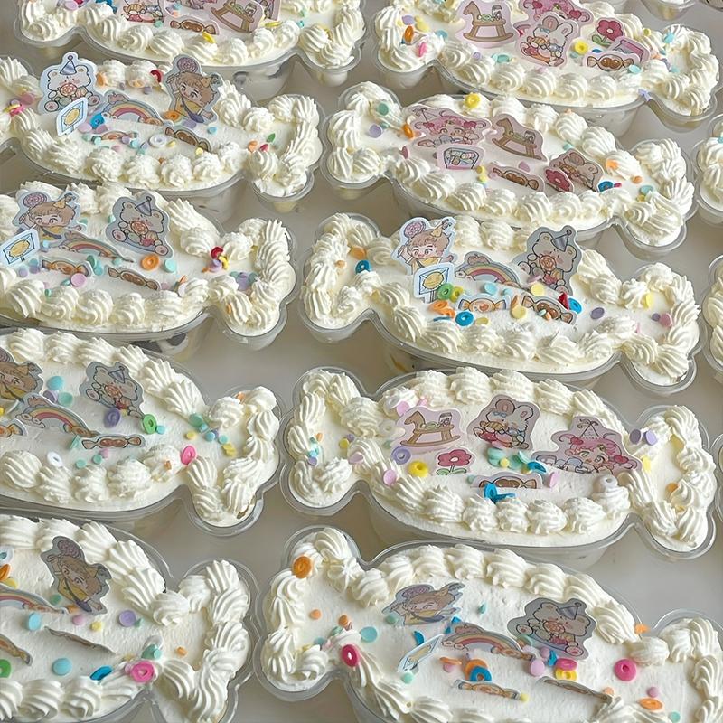 10 Pieces of Candy Style Transparent Takeaway Box Packaging Box Transparent Blister Candy Shaped Mousse Cake Box Disposable 21*10cm