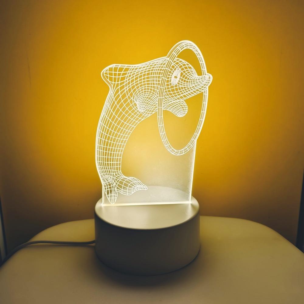 Creative Led Night Light Usb Plug Night Light Monochrome Bedside 3d Night Light