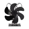 6 Blade Heat Powered Stove Fan for Wood Fireplace Chimney Fireplace Fan Increases Warm Air Silent Operation Black