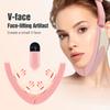 Microcurrent V-face Face Lift Device Heated Skin Rejuvenation Double Chin V Face Vibration Massager Wireless Remote Control