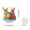 Easter Bunny Desktop Statue 2D Flat Acrylic Ornament Cute Accessories Lightweight Tabletop Figurine