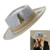 Wool Homburg Panama Hat Exotic Feather for Women Men Photo Props Western for Men Women Unisex Wear Headwear
