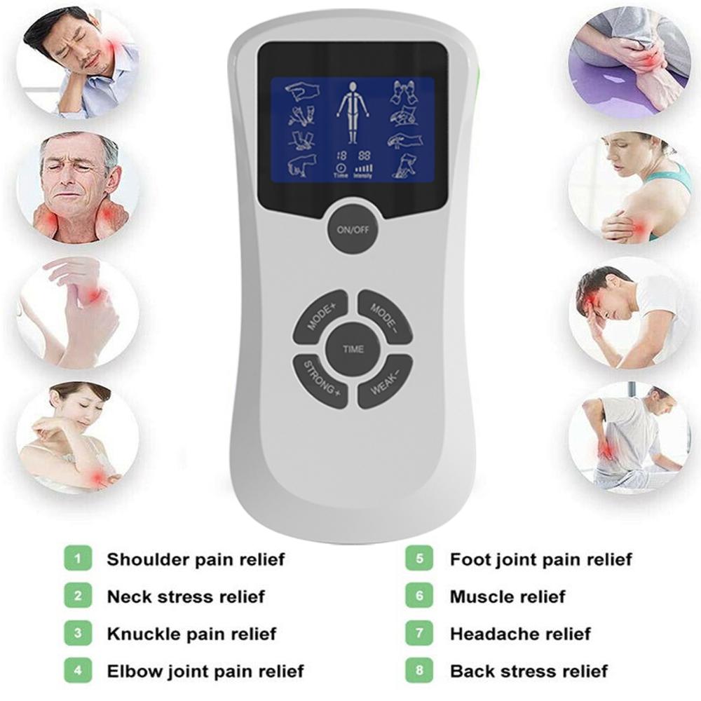 Electric Tens Muscle Stimulator Dual Channel 8 Mode Massager Acupuncture Digital Therapy Health Massage Tools Electrostimulator
