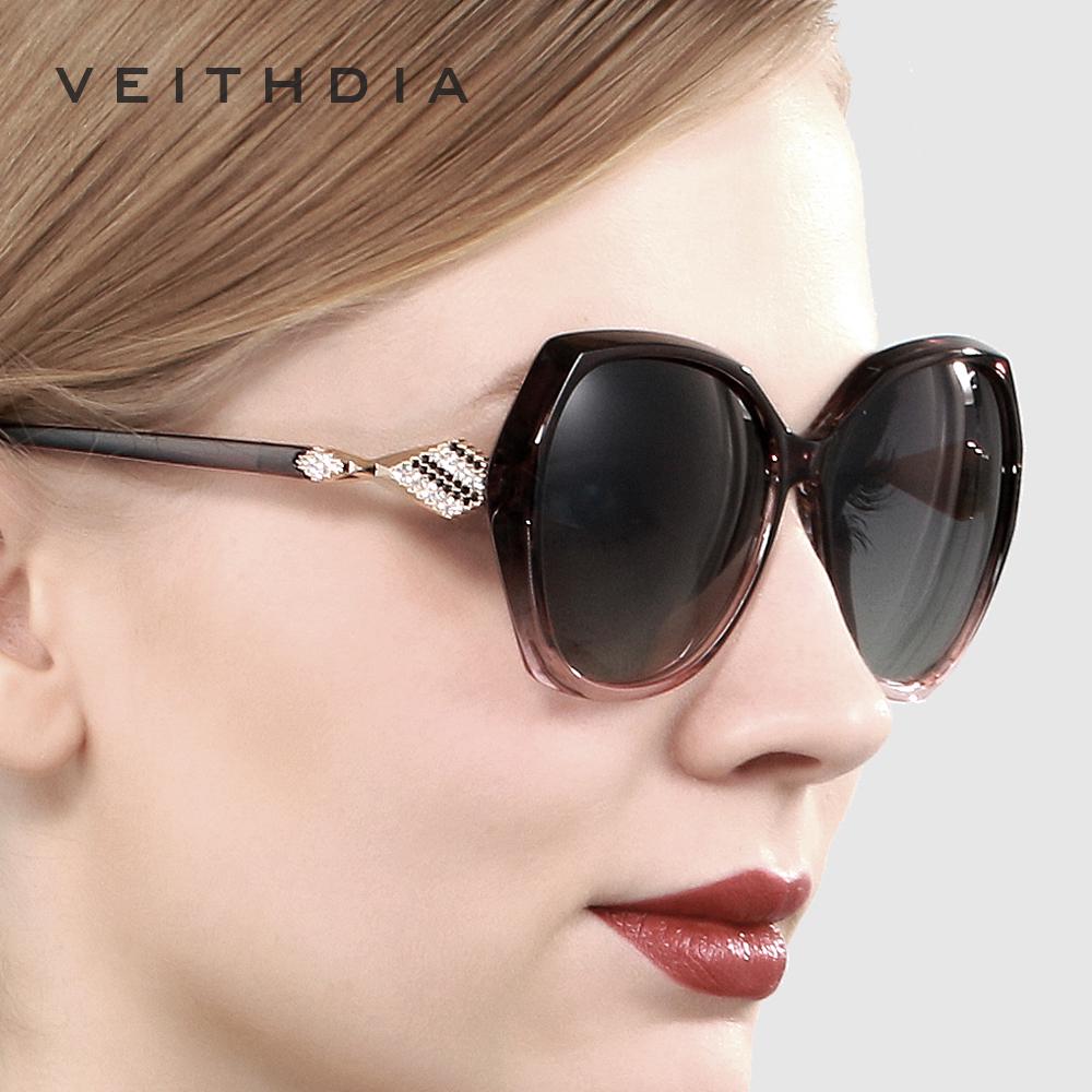 VEITHDIA женские солнцезащитные очки с поляризованными градиентными линзами, роскошные женские дизайнерские солнцезащитные очки, аксессуары для очков для женщин 3158