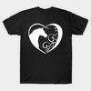 Men Black Print T-shirt Super Large TShirt I-heart-horse No-Cut Transfer Paper Print Cotton Tshirt