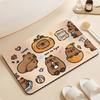 Capibara Capybara Bathroom Absorbent Floor Mat, Diatom Mud Non-slip Toilet Entrance Door, Toilet Door Floor Mat