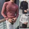 Men's Slim Fit Half Turtleneck Knitted Sweater - Long-Sleeved, Ideal for Spring and Autumn