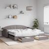 VidaXL Daybed with Trundle and Drawers Taupe 100x200 Cm Fabric 3197592