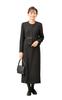 Black Formal Mourning Clothes Ensemble Long Length Open Front One Piece Formal Clothes for Ceremonies (Margaret) Women's M483-09
