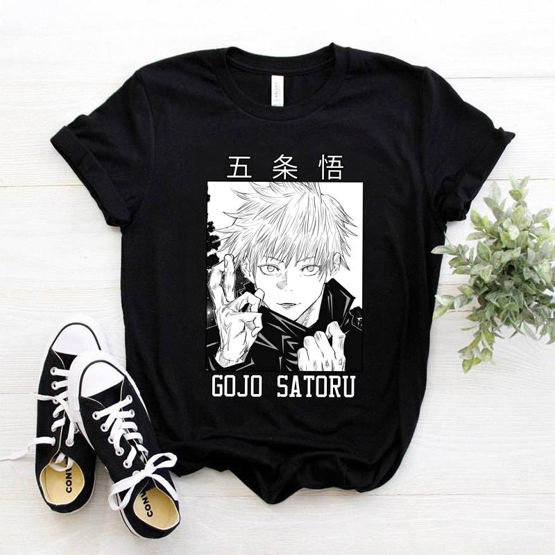 Japanese Manga Gojo Satoru T Shirt Women Tops Jujutsu Kaisen Anime T-shirt Unisex Harajuku Kawaii Short Sleeve Tee Summer Top