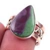 Ruby In Zoisite Handmade Lab-Created 925 Sterling Silver Two Tone Ring S.7 f9A57