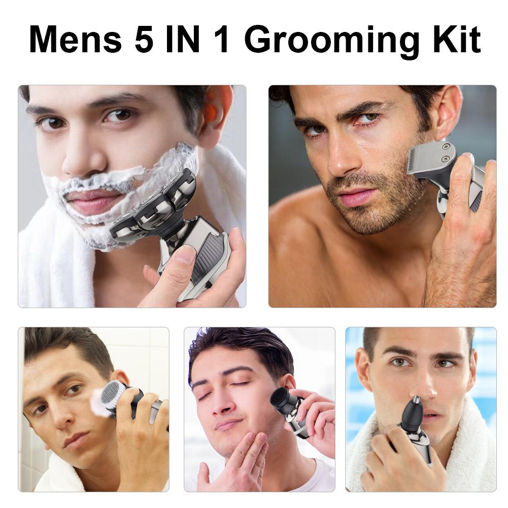 Razors for Men 5 In1 Bald Head Shaver 7 Head Electric Razor for Men Face and Head Smooth Waterproof Cordless