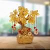 Lucky Feng Shui Citrine Tree of Life Bonsai Crystal with Hanging Coin Charms for Health, Wealth and Happiness Table Decor, Living Room, Office