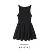 Kaslead New Arrival Women's Clothing Fashion Style Fashion Pleated Boat Neck Silm Short Sleeveless Dress 5584320