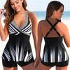Women Two Pieces Print Tankini 2022 Sexy Bikini Swimdress Set Swimsuit Swimwear Bathing Sui Plus Size Plus Size Beachwear