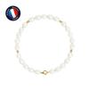 Bracelet - - Genuine Cultured Pearl 4-5 Mm - Yellow Gold - Length 18 Cm - AAA+ Quality