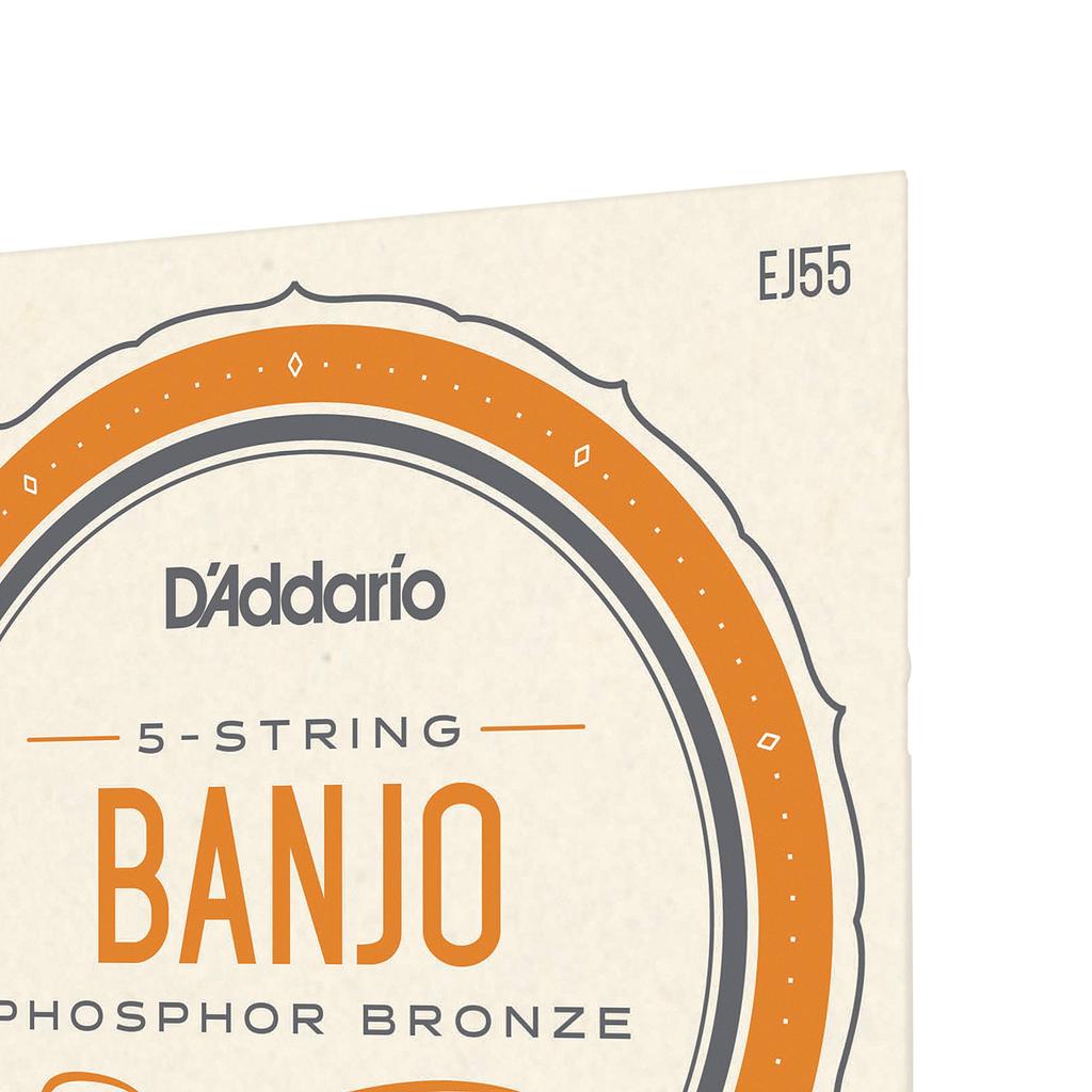 Банджо струны фосфорные средние 5 струн EJ55 D'Addario .010-.023 []