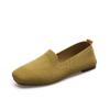 2024Plus Size Women Casual Ballet Flats Shoes Square Toe Slip On Flat Heel Anti Skid Loafers Stretch Knit Fabric