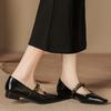 H8563-5 Square Head Mary Jane Small Leather Shoes Women's Spring and Autumn 2025 New Shallow Mouth Retro Soft Leather Soft Sole Single Shoes