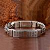 Six-character Mantra Silver Bracelet Trendy Personality Retro Chain Men's Popular Buckle Jewelry Accessories