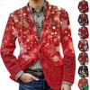 Men's Ugly Christmas Corduroy Warm Pocket Suit Jacket Cardigan Men's Casual Suit