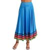 Maxi Skirt Ladies Folk Dance Skirt Elastic Waist Spanish Swing Skirt Rainbow Large Swing Hem Mexican Flamenco Performance Skirt