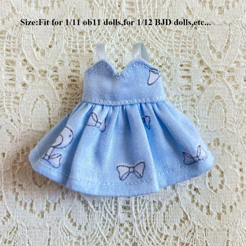 Handmade Printed Dresses Lotus Leaf Sleeve White Cardigan for 1/11 OB11 Dolls/for 1/12 BJD