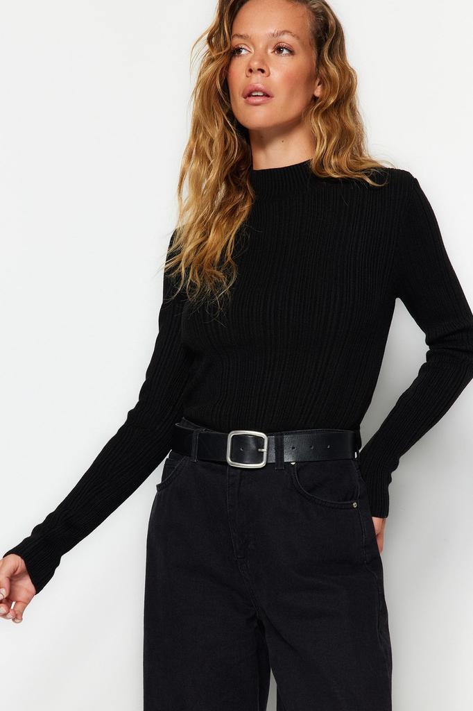 Women's Elegance Style Sweater Mink High Collar Knitwear Sweater