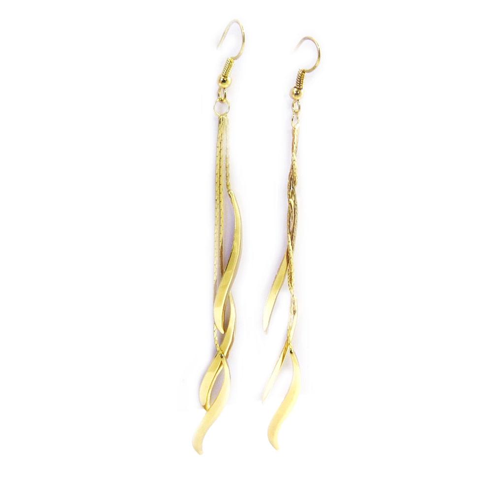 Les Trésors De Lily [L9665] - Gold 'Choreography' Earrings