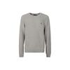 Polo FW22 Solid Logo Embroidered Knit Sweater Men Sweater Gray 710878350-001