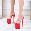 Women's Super High Heel Slippers, 17cm/20cm Extra High Thin Heels, Waterproof Platform, Sexy Summer Sandals
