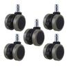 5Pcs Office Chair Swivel Casters 2" Furniture Wheels Grip Ring Stem with Brake for Sofa Bed Goods Shelf Storage Rack