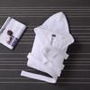 Pure Cotton Couple's Hooded Terry Bathrobe - Winter Thickened Pajamas for Men and Women