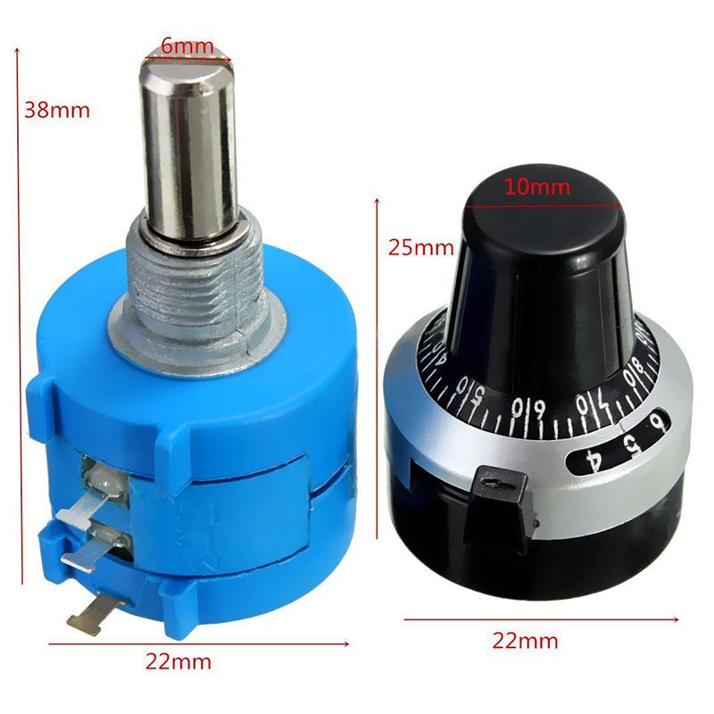 NEW 3590S-2-502L 5K Ohm 10 Turn Potentiometer with Counting Dial Nut Rotary Knob