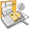 Gugrida Cheese Knife Cheese Cutter and Cheese Cutter Cheese Cutter with Bulk Cheese Cutter Plate with 5 Alternative Wires Stainless Steel Precision