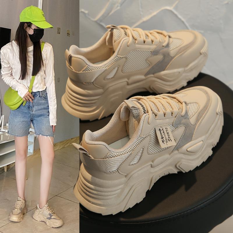 New Dad Shoes Women's Spring Student Versatile Sports Shoes Street Photography Casual Heightening Shoes