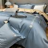 Four-piece Set Of High-end Style Water Washed Ice Silk Bed, Embroidered High-end Tencel Bed Sheet, Quilt Cover, Three-piece Bed Sheet, Bedding