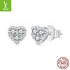Mini Love Moissanite Stud Earrings, Daily Versatile Heart-Shaped S925 Sterling Silver Stud Earrings For Women