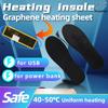 USB Heating Insole, Electric Heating Foot Warmer, Rechargeable Power Bank Heating, Washable, Size Can Be Cut