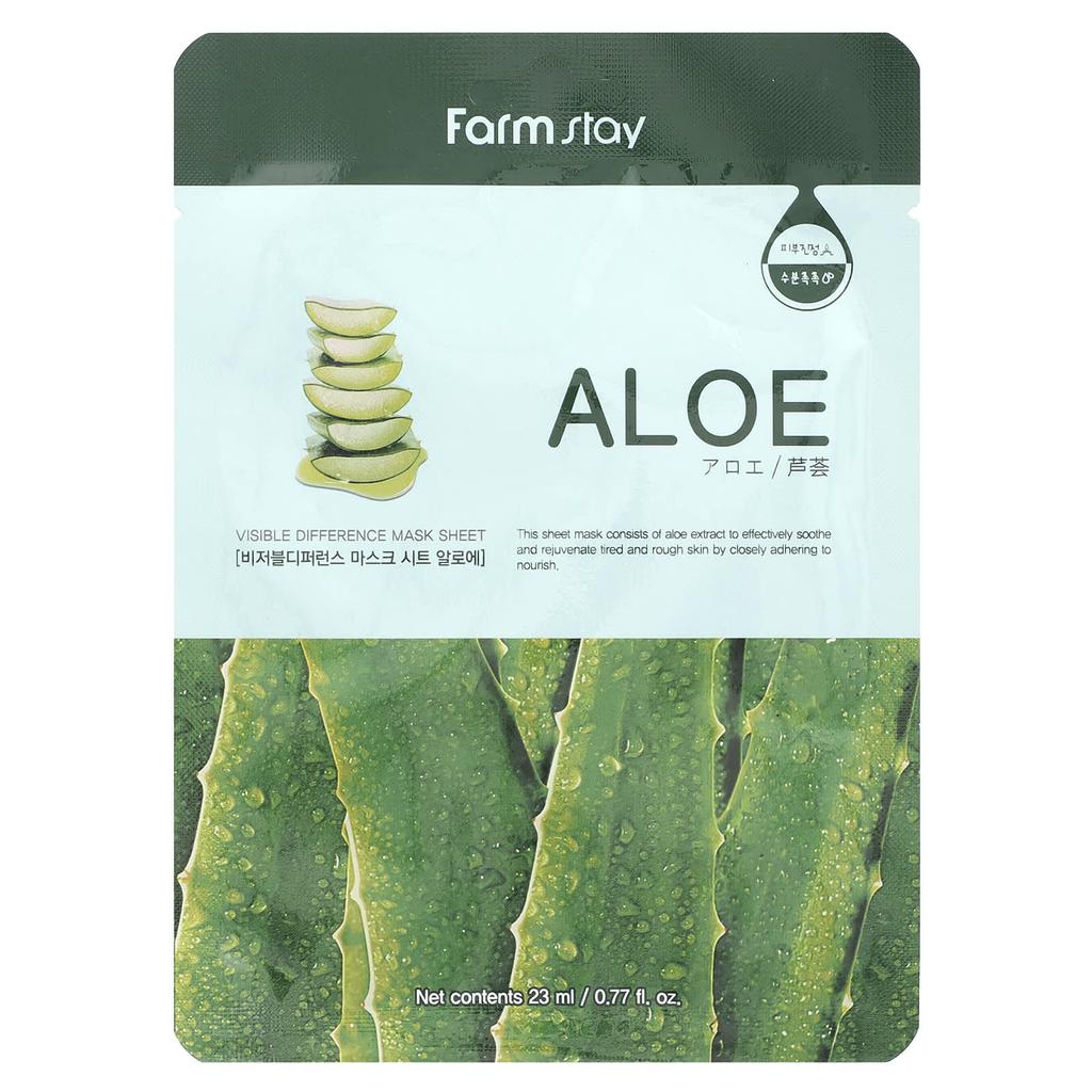 Visible Difference Beauty Sheet Mask, Aloe, 1 Sheet, 23Ml(0.77Fl Oz)