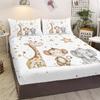 3-Piece Bed Set With Star Animals, Including Two Pillowcases, Suitable For The Bedroom (Cartoon, Fairy Tale, Children'S Day)